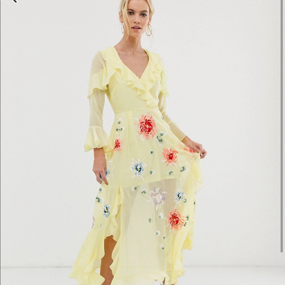 Yellow floral dress! New with tags.